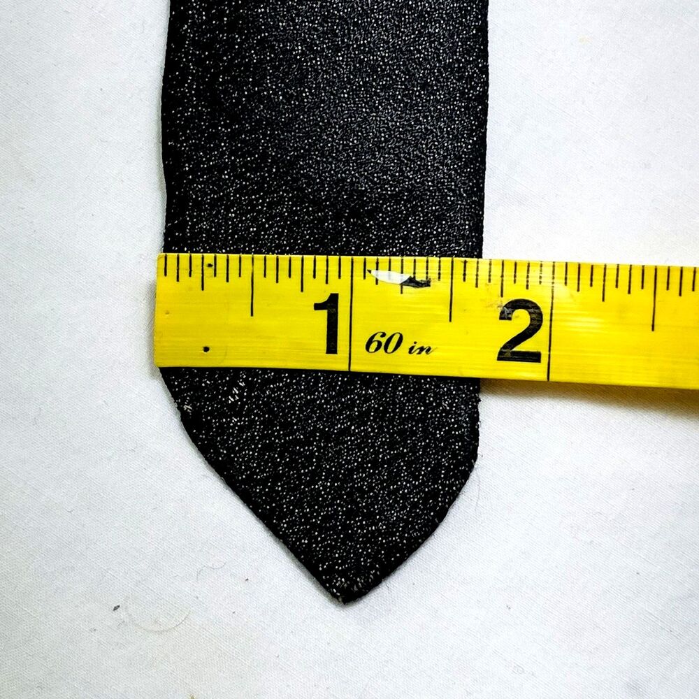 Wembley Skinny Tie Knight Medieval Vintage Flag Shield Axe Black Fleck MCM 1950s - Picture 7 of 13